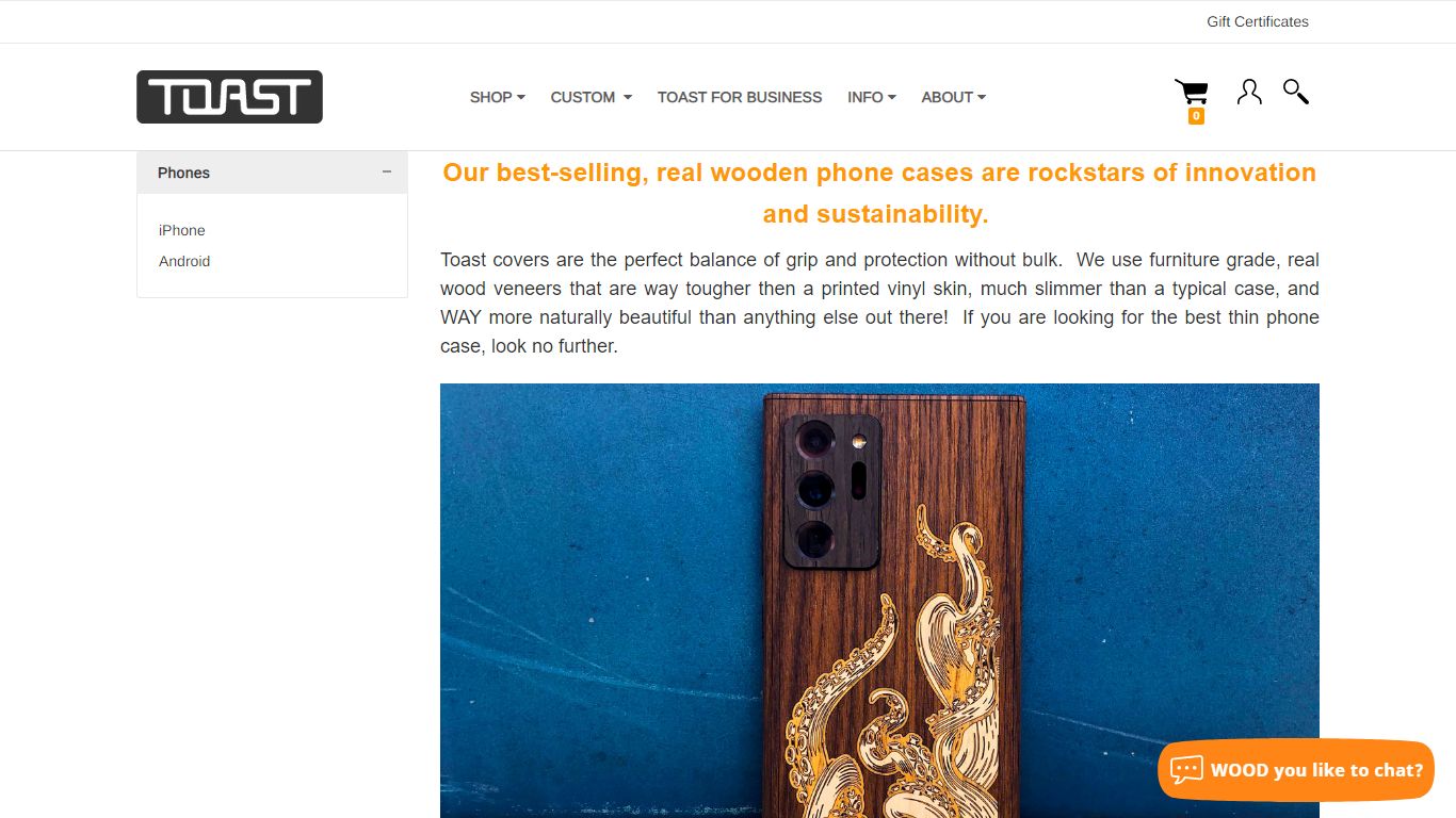 Real wooden phone cases and covers | Toast | USA